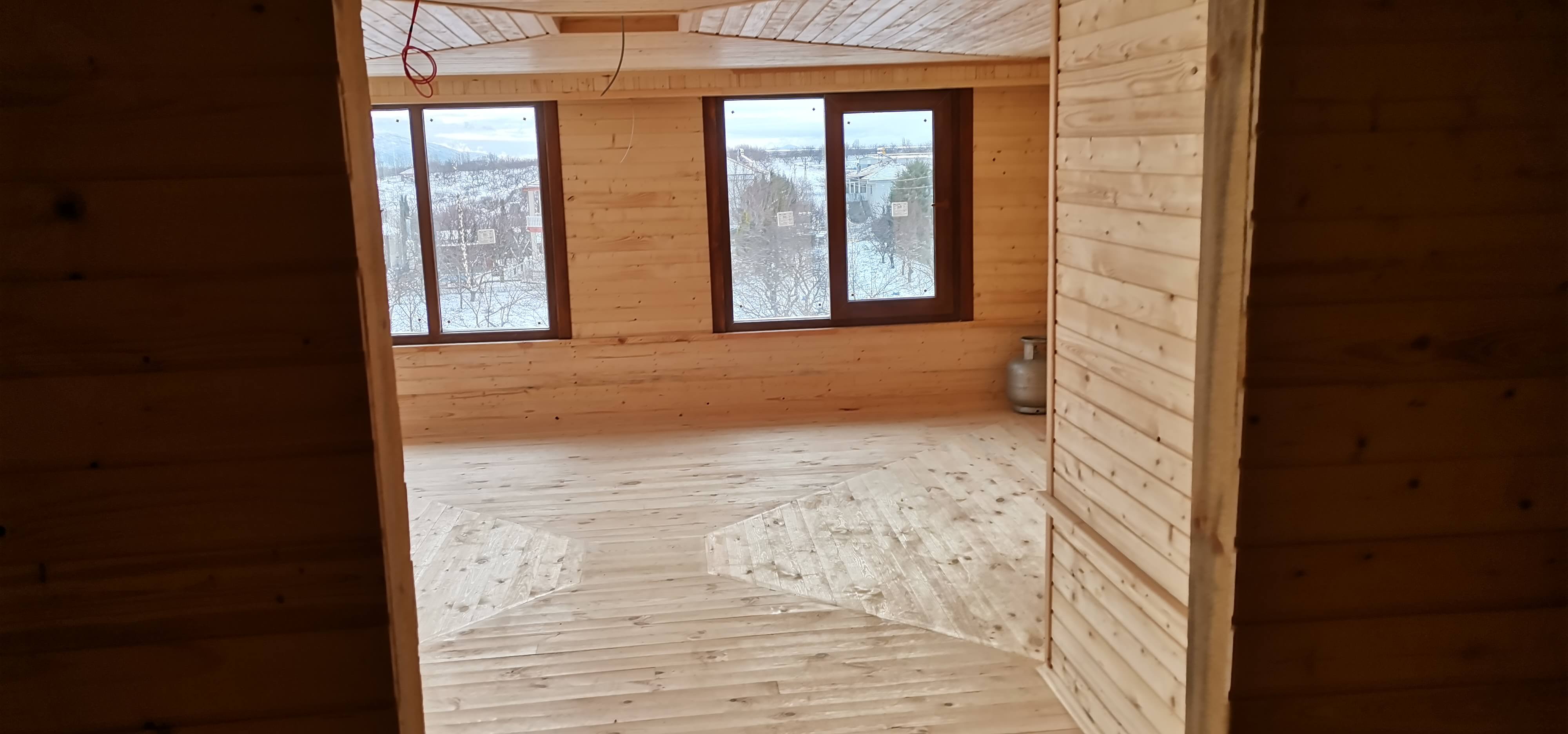 Ahşap döşeme, yatak odası.